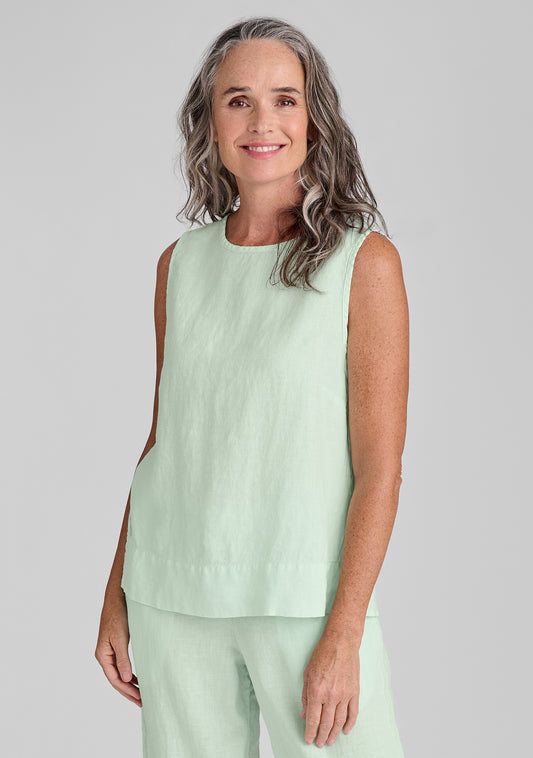 roadie top linen tank top green