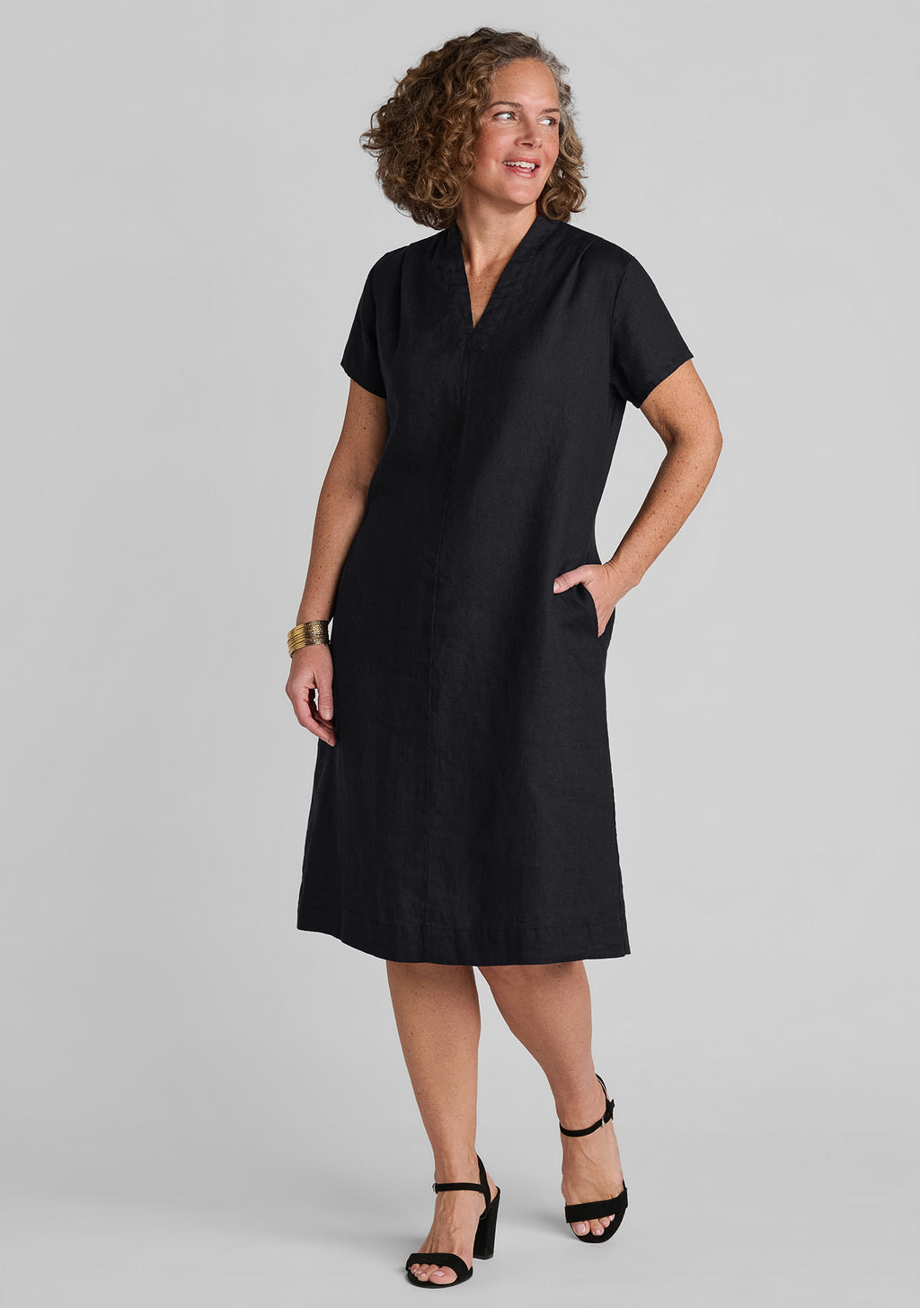 rsvp tee dress linen dress black