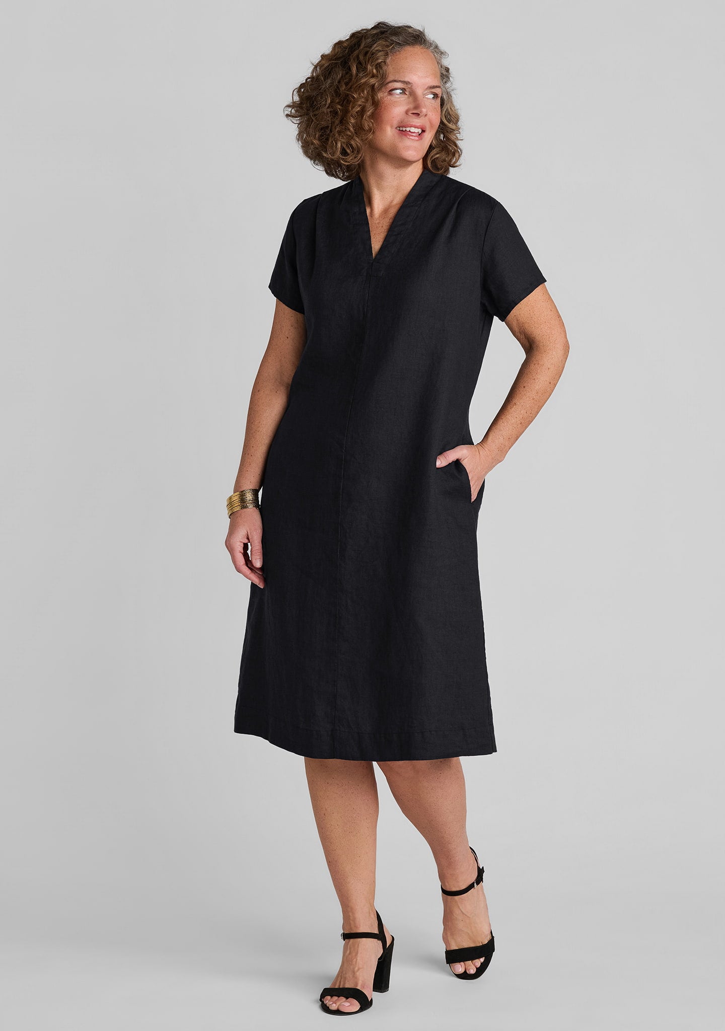 RSVP Tee Dress - Linen Dress - Black
