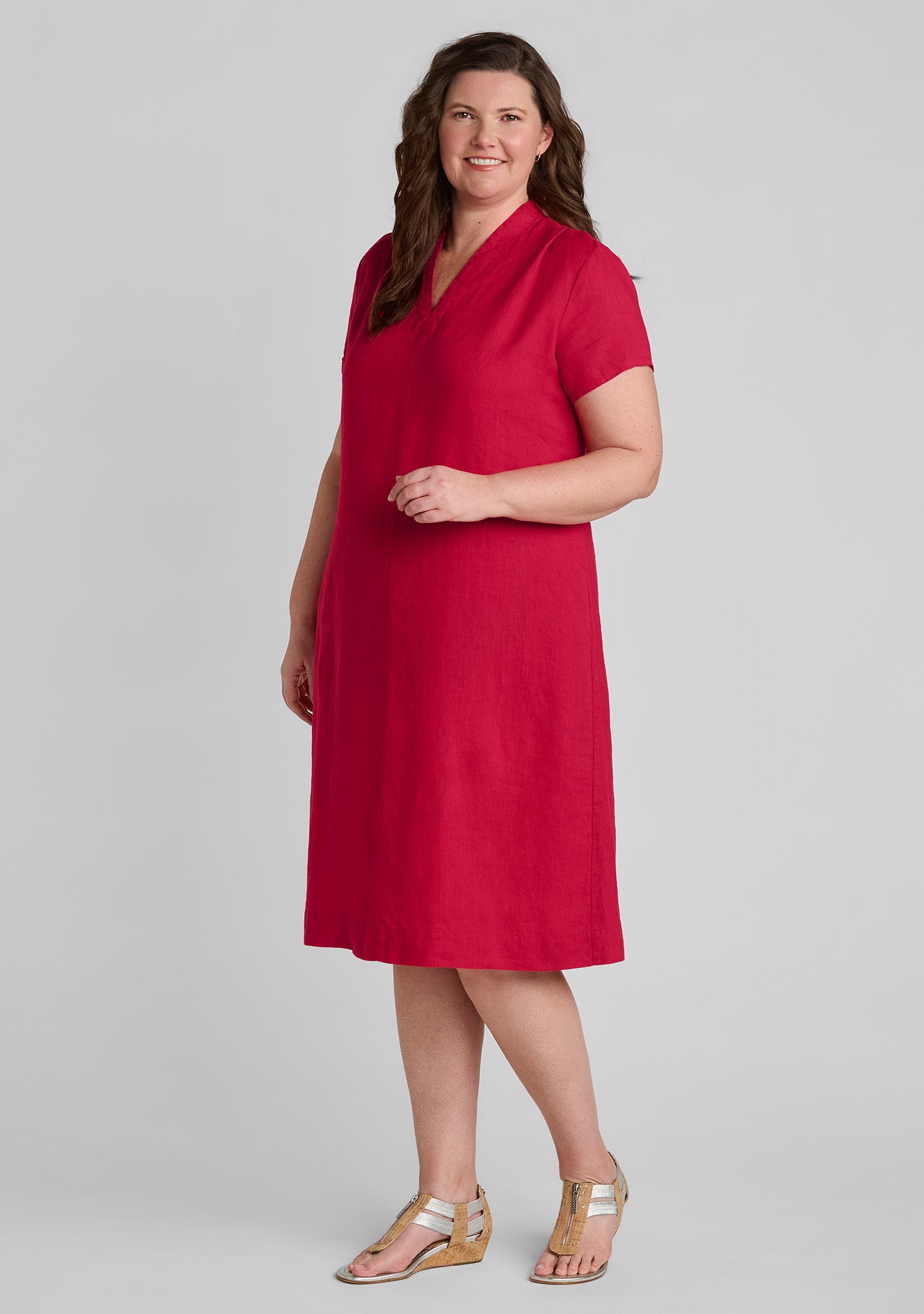 rsvp tee dress linen dress red