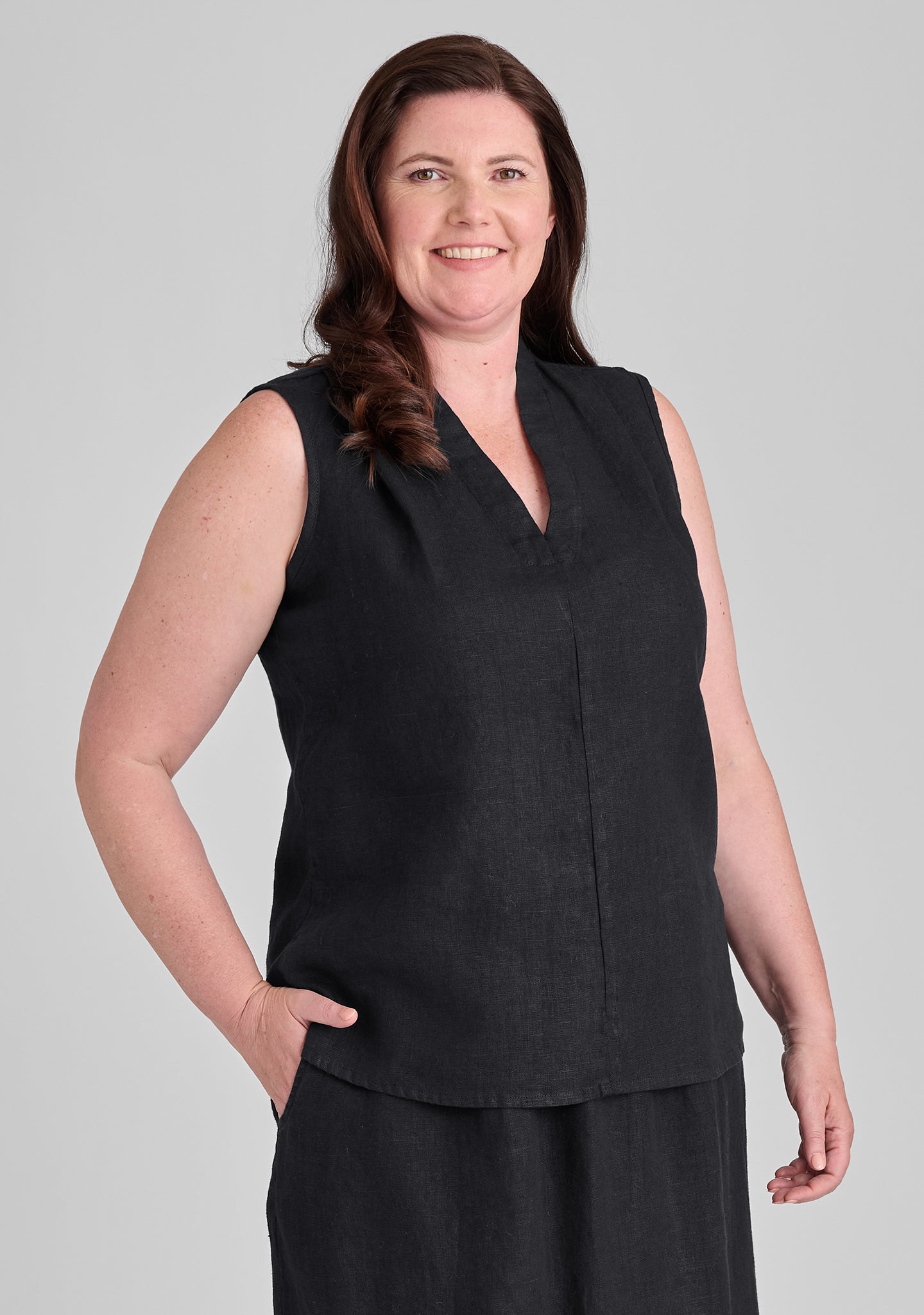 RSVP Tank - Linen Tank Top - FINAL SALE - Black