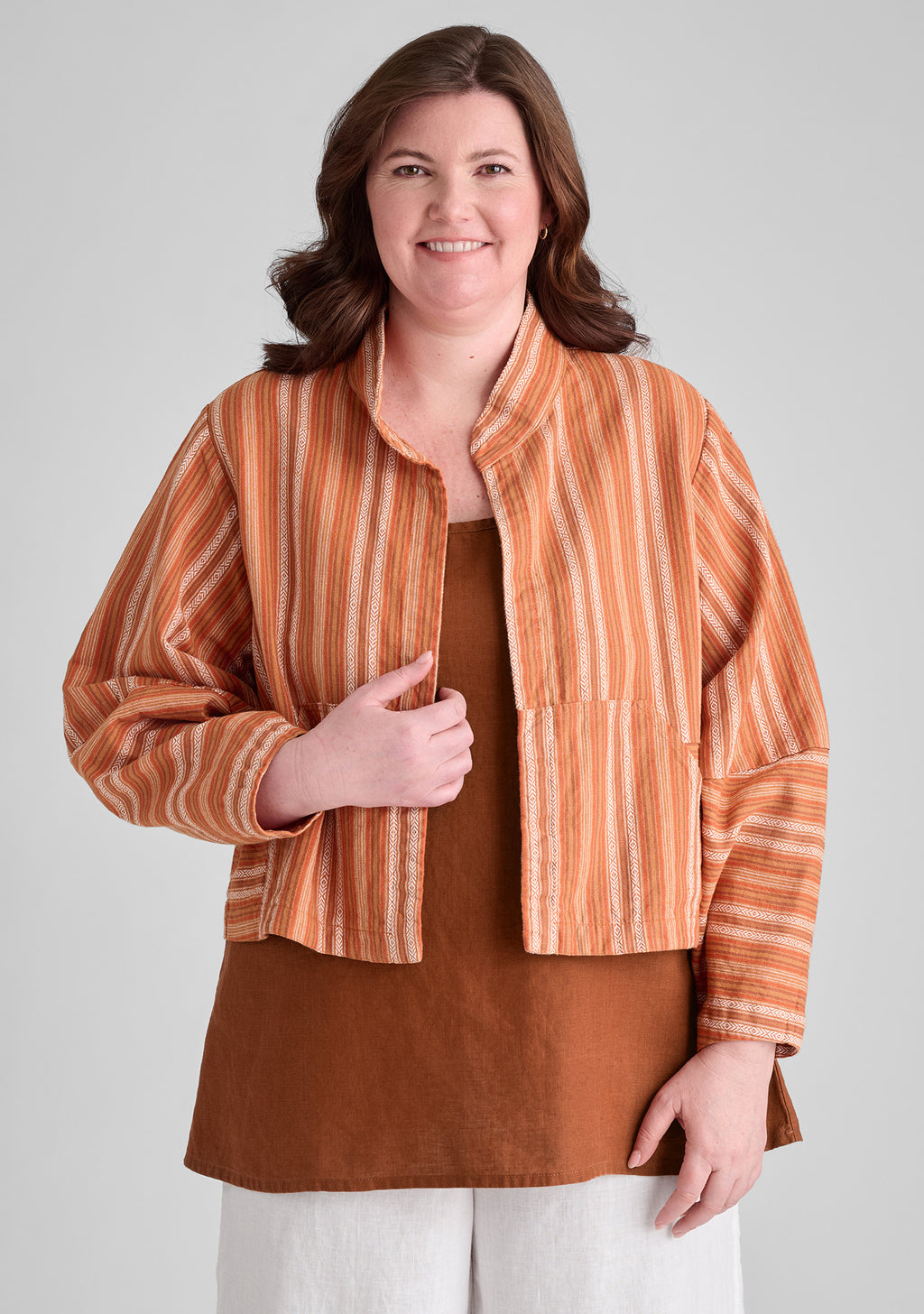 seamly jacket cropped linen jacket details