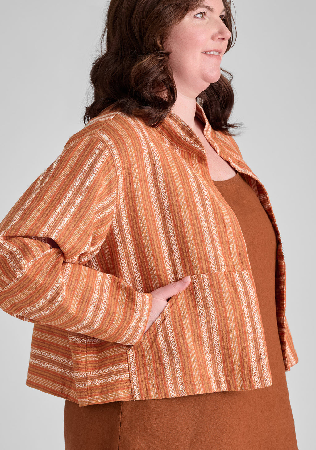 seamly jacket cropped linen jacket details