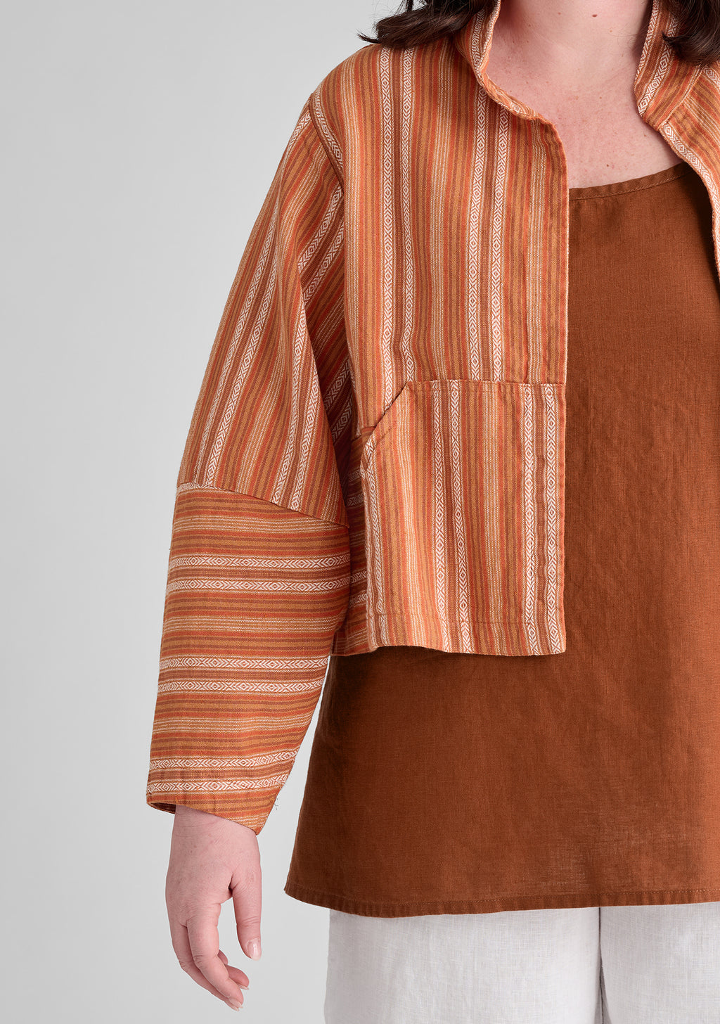 seamly jacket cropped linen jacket details