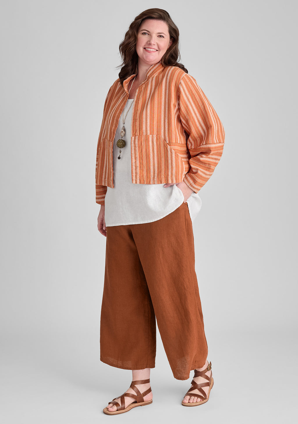 seamly jacket cropped linen jacket details