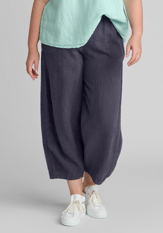 seamly pant barrel leg linen pant blue