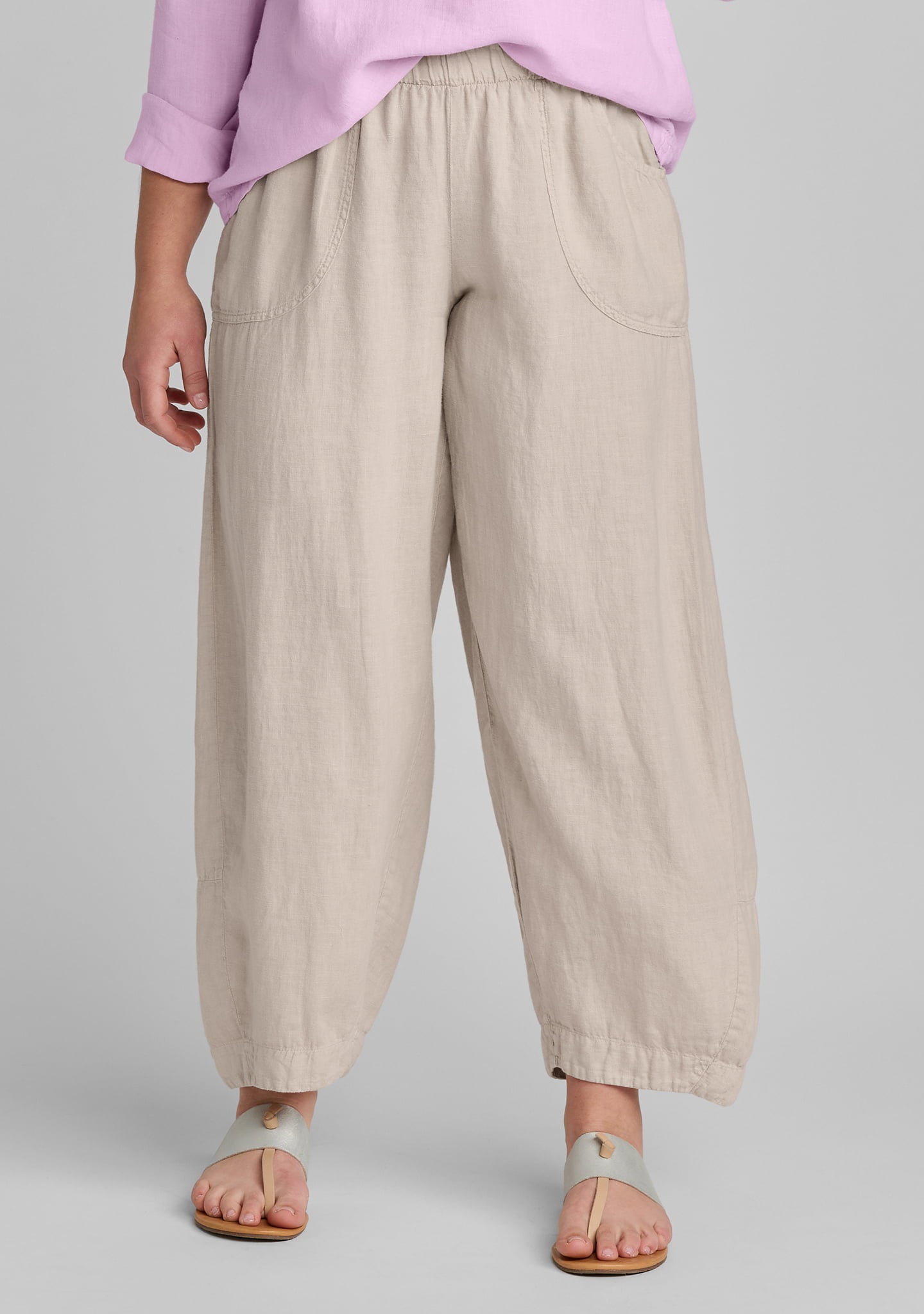 seamly pant barrel leg linen pant natural