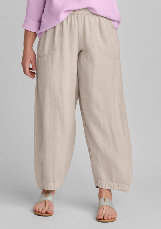 seamly pant barrel leg linen pant natural