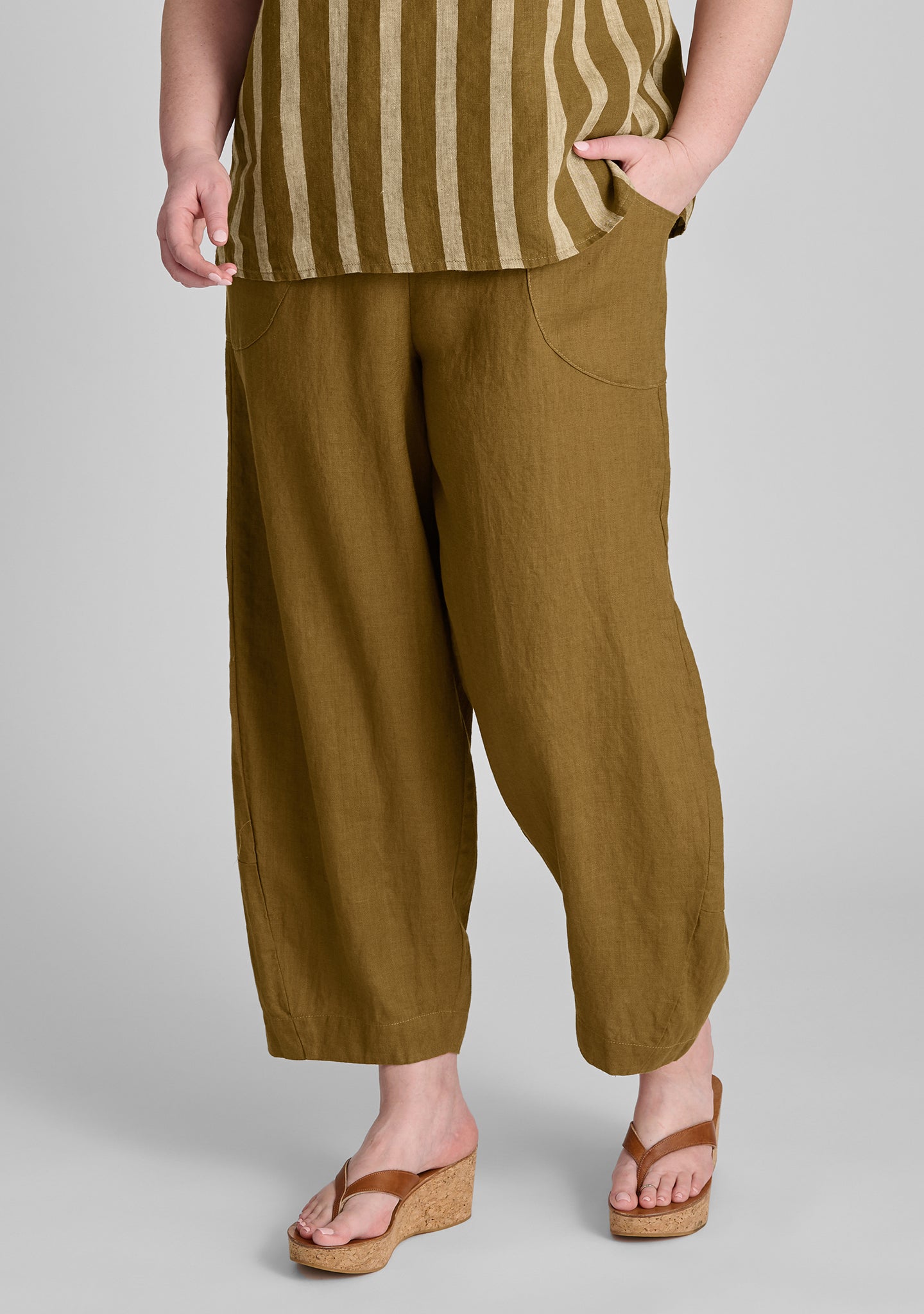 seamly pant linen pants brown