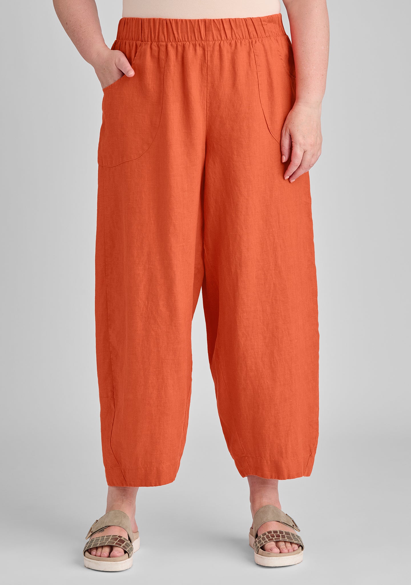 seamly pant linen pants orange