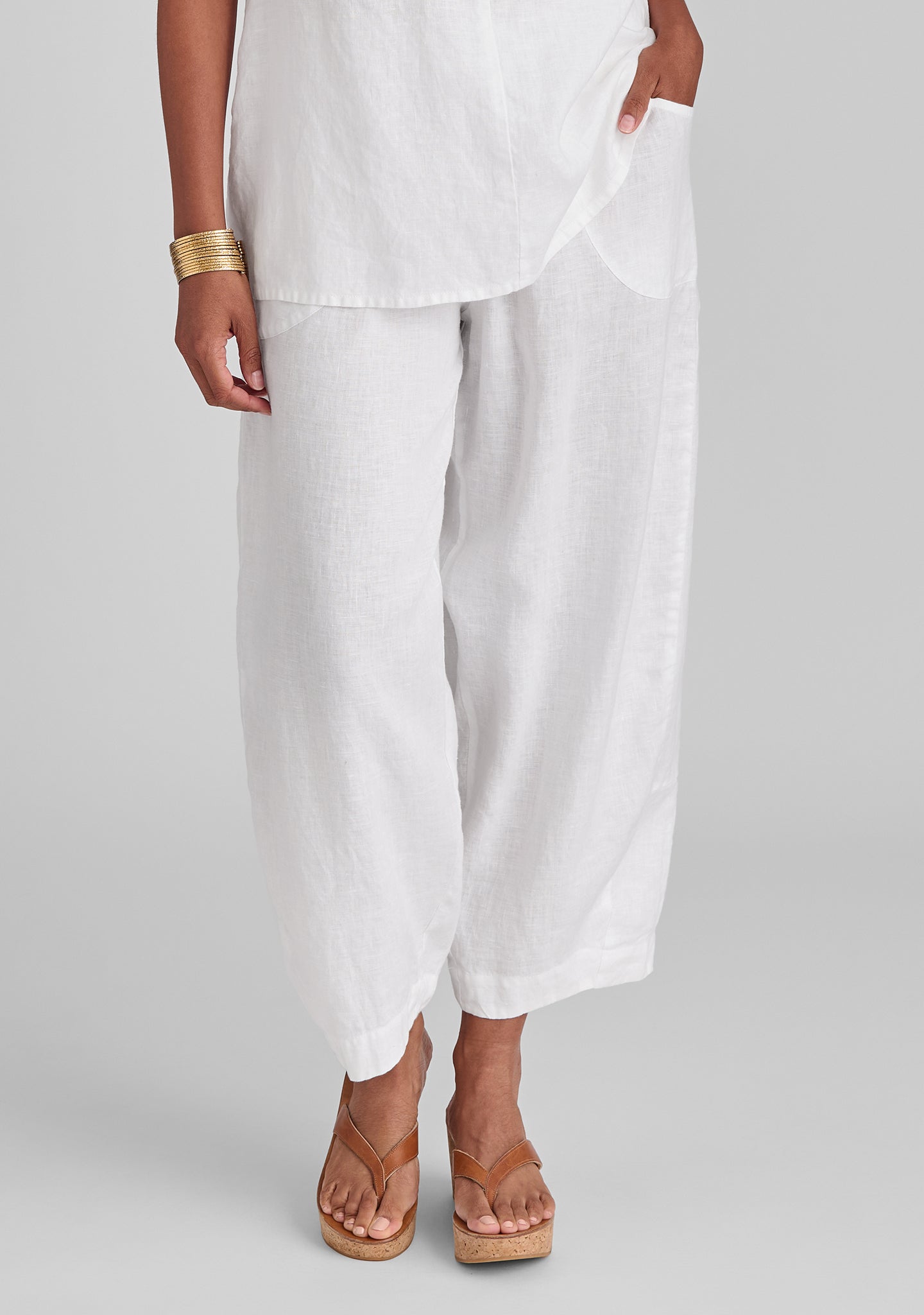 seamly pant linen pants white