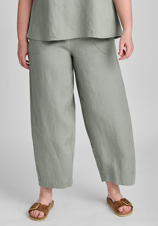 Stonewashed Linen Women Pants - pure 100% linen flax white pre-washed  laundered Europe European linen lint free relaxed cut straight legs  drawstring flat front side slip pockets – L i n e n C a s a