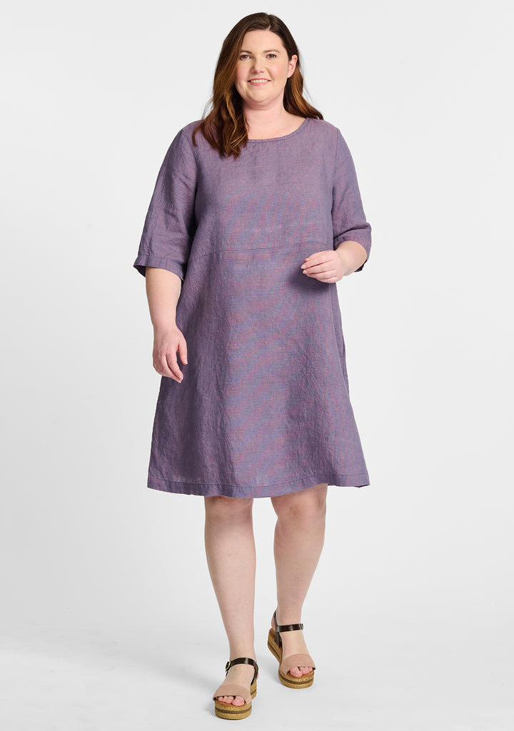 simple dress linen shift dress purple