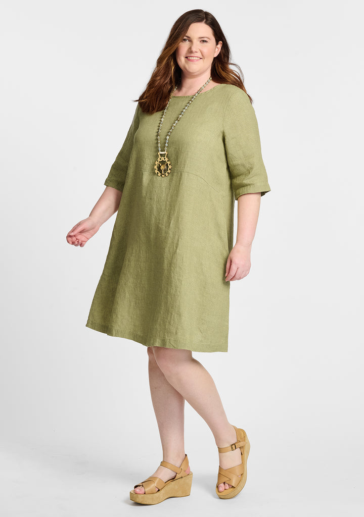 simple dress linen shift dress green