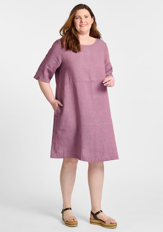 simple dress linen shift dress purple