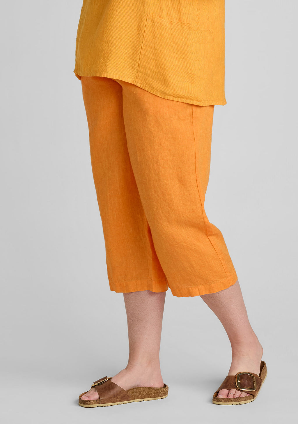 skipper pant linen crop pants orange