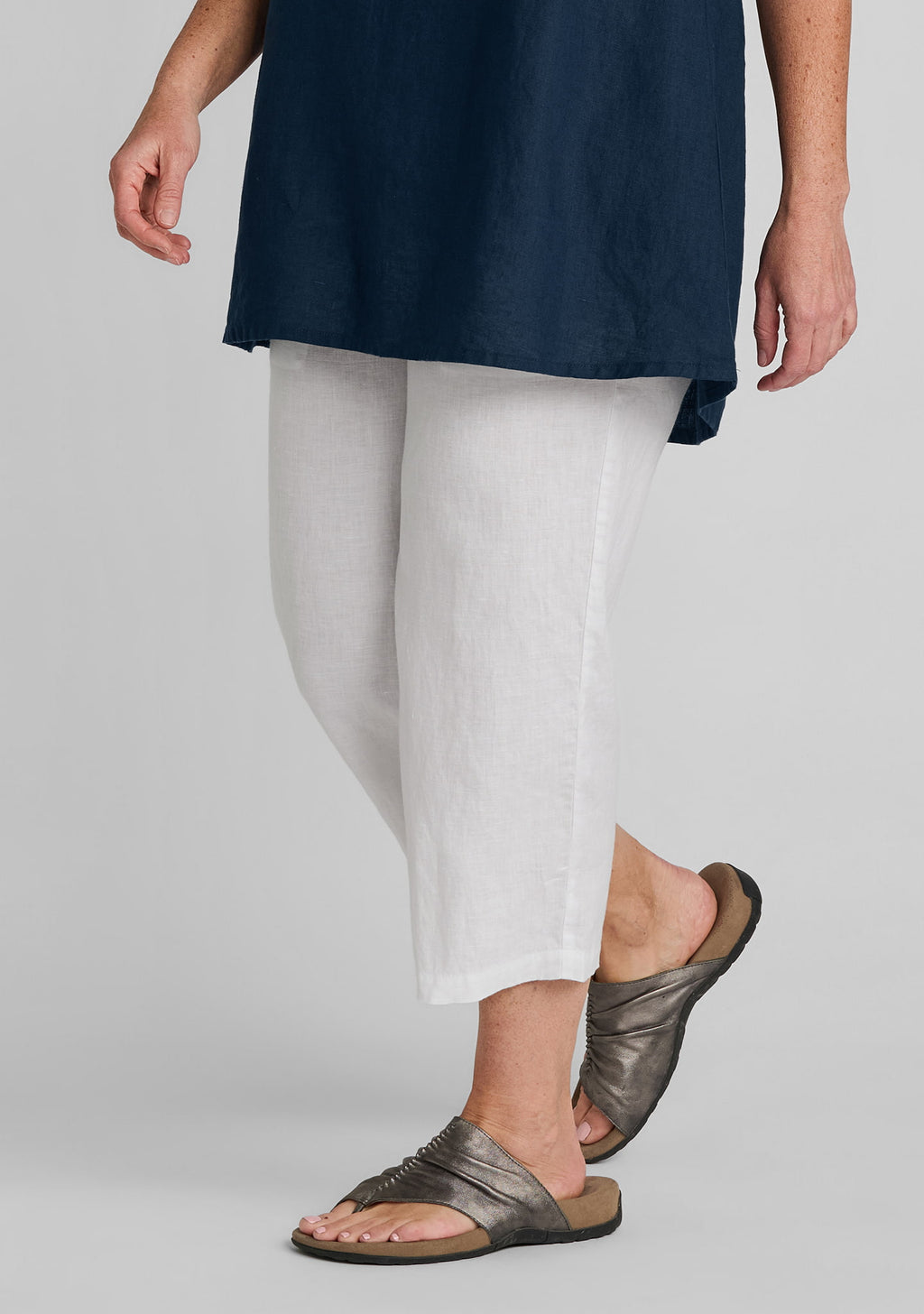 skipper pant linen crop pants white