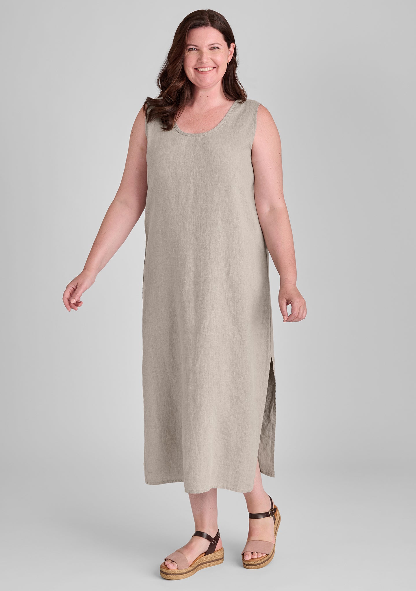 Slipster - Linen Maxi Dress Natural / L Slipster - Linen Maxi Dress Natural / L