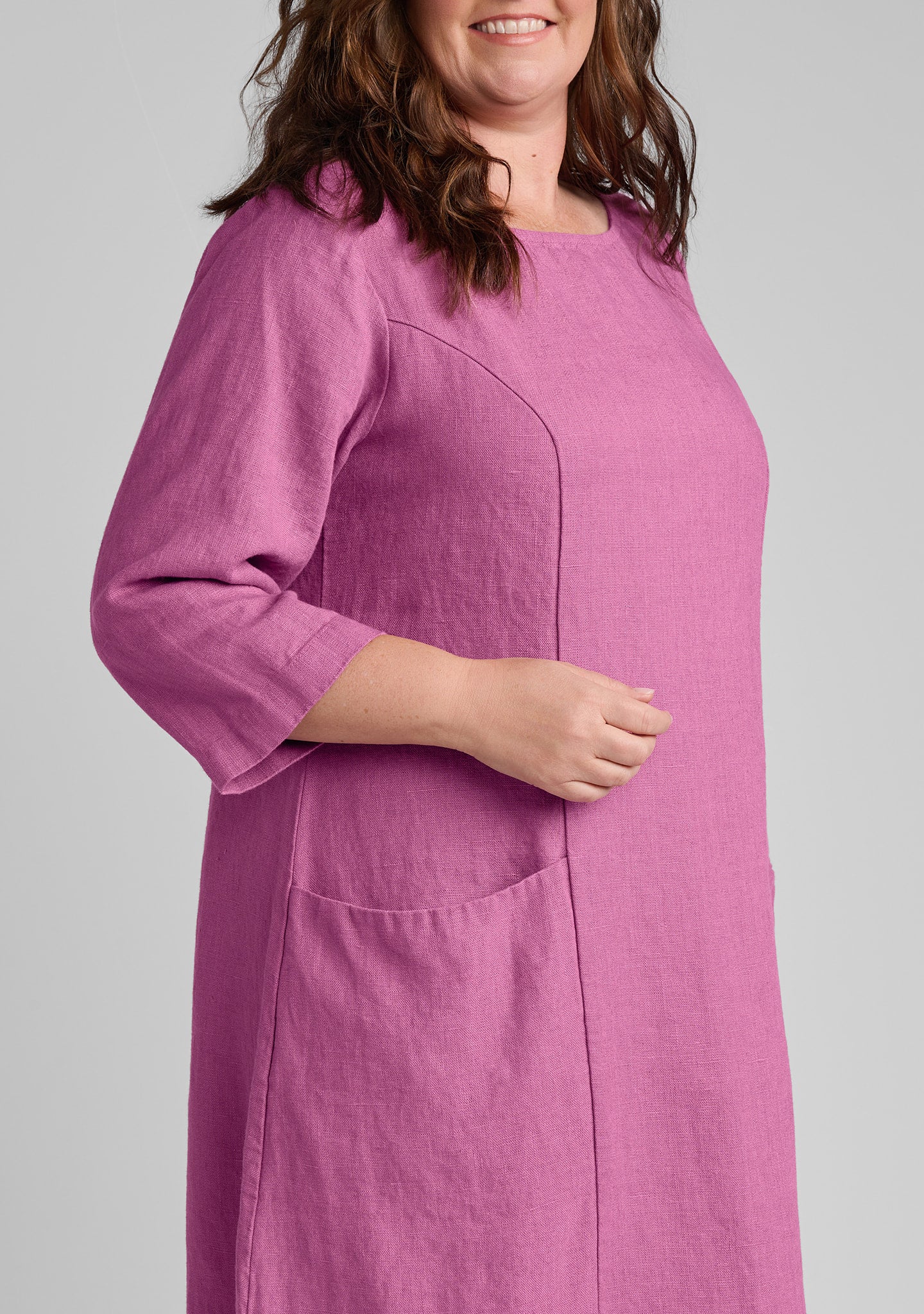 slouch pocket dress linen shift dress details