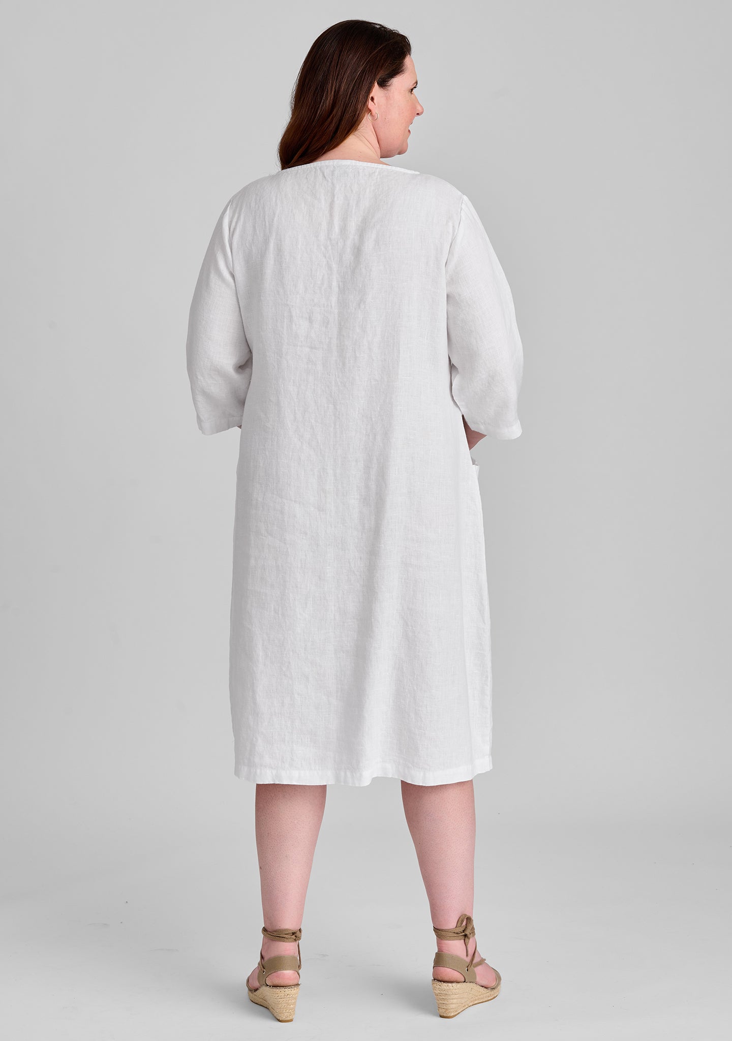 White linen sale shift dress