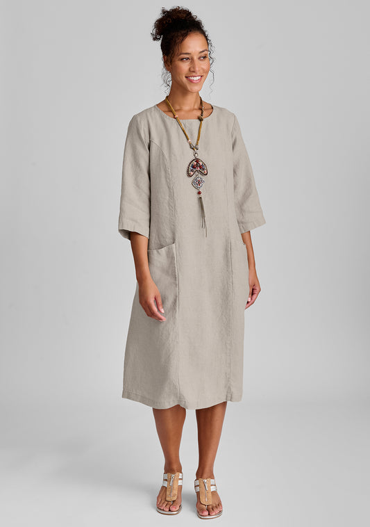 Shop The Florence Linen Flax Dress For Women's At Design Emporium