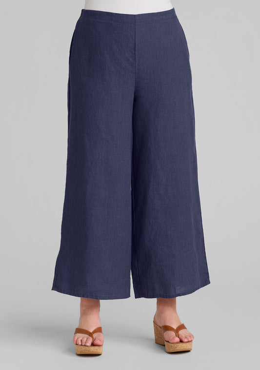 sociable floods linen pants blue