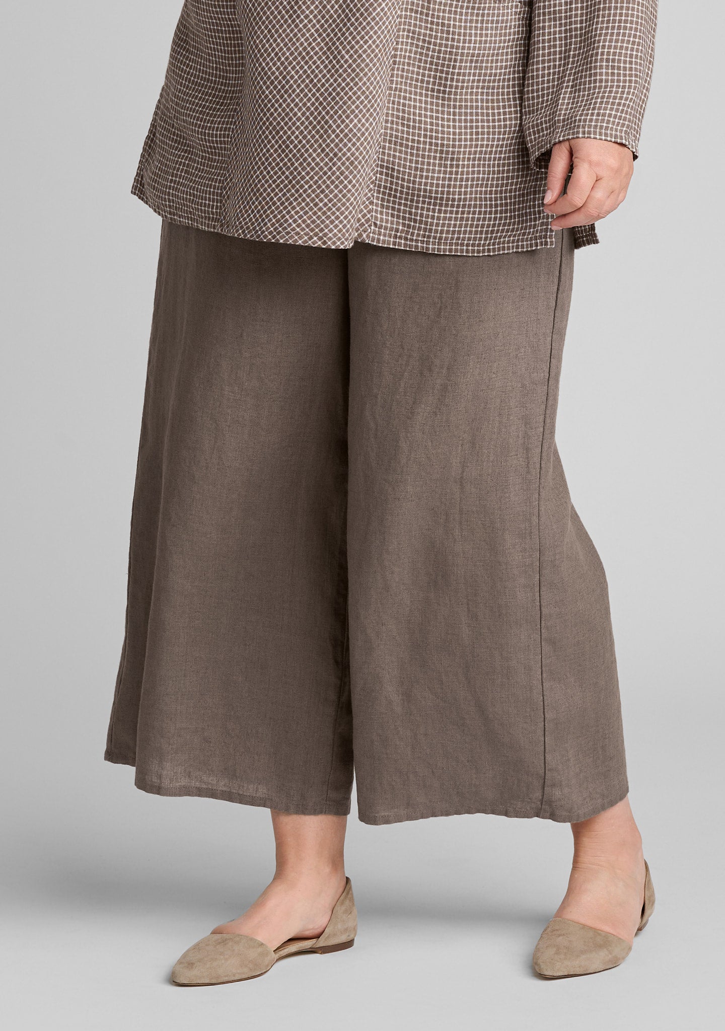 Sociable Flood - Wide Leg Linen Pants - Java