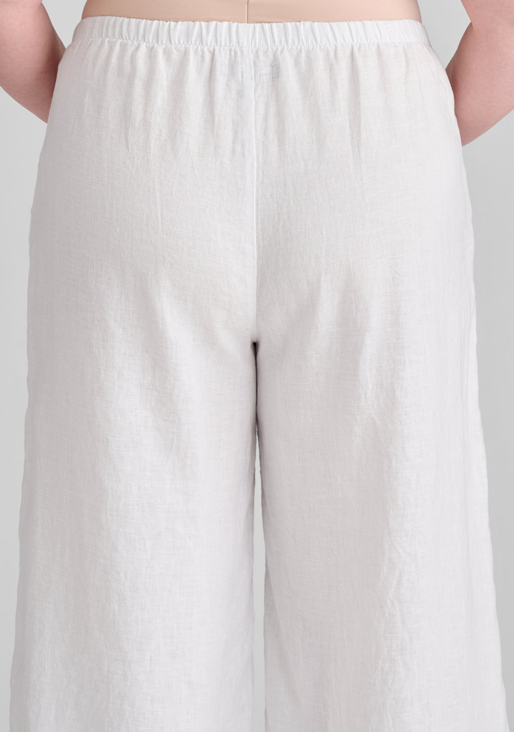 sociable flood wide leg linen pants details