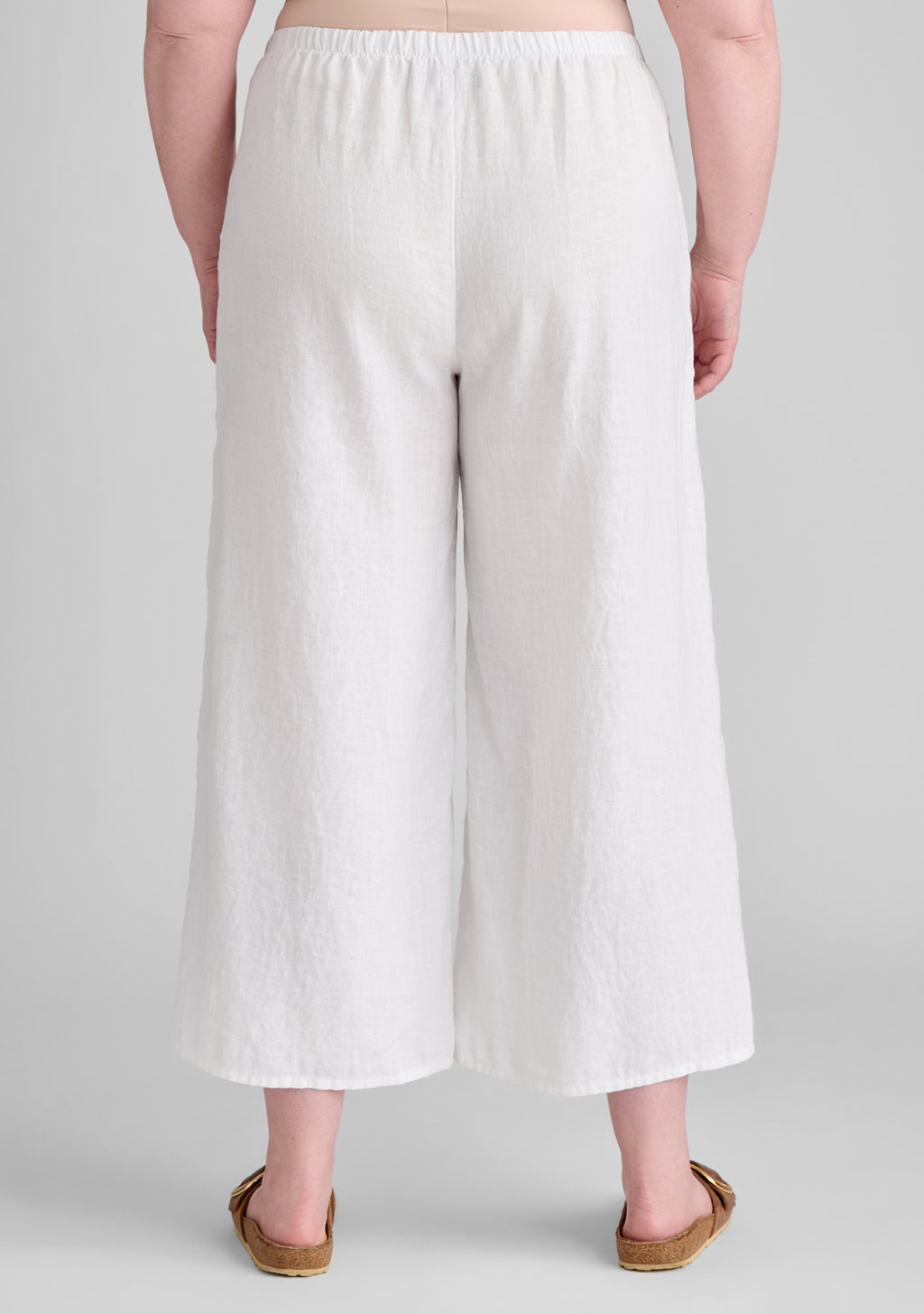 sociable flood wide leg linen pants details