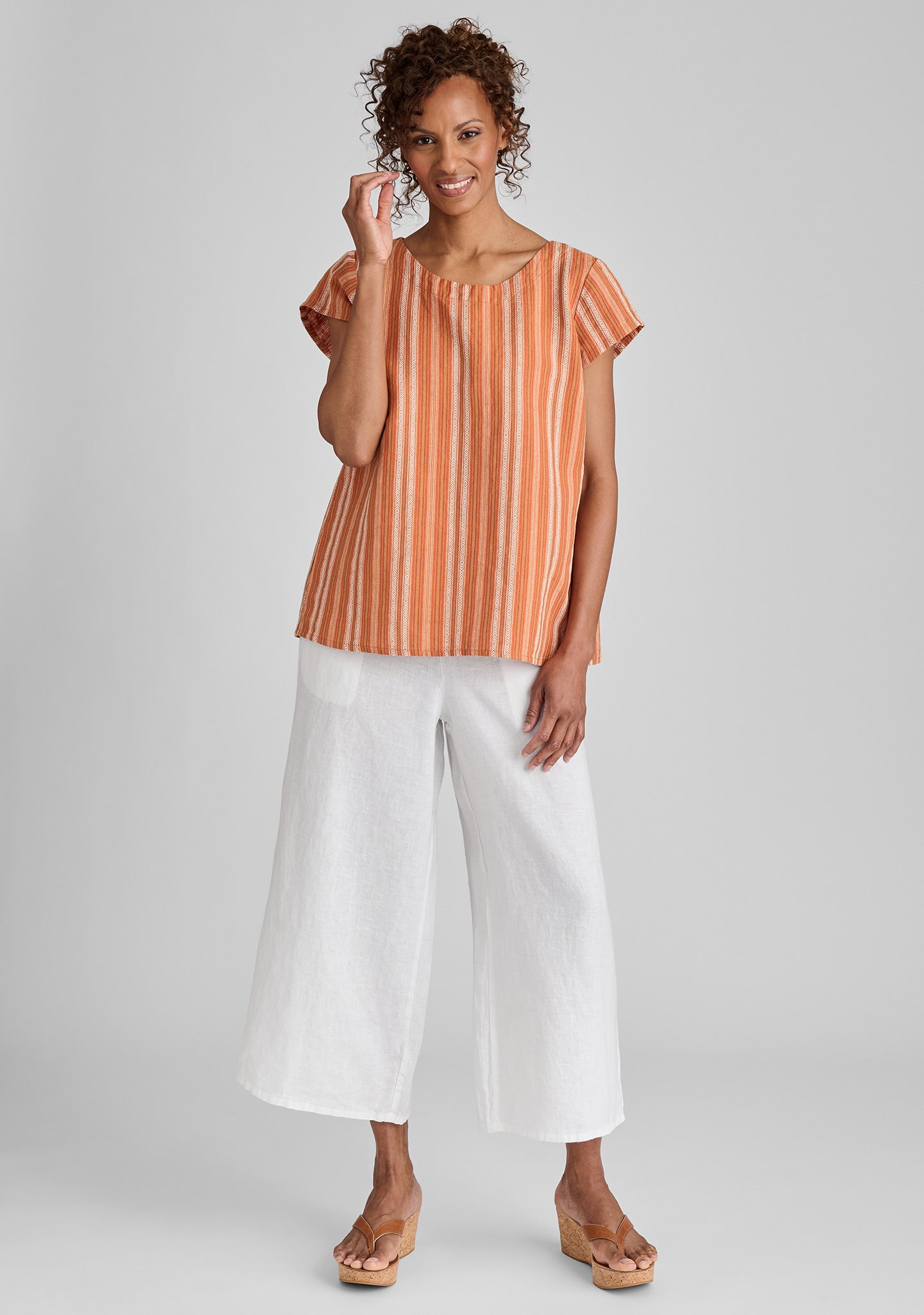 sociable flood wide leg linen pants details