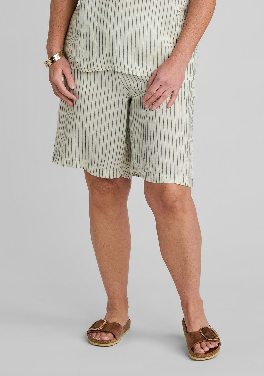 sociable short linen shorts yellow