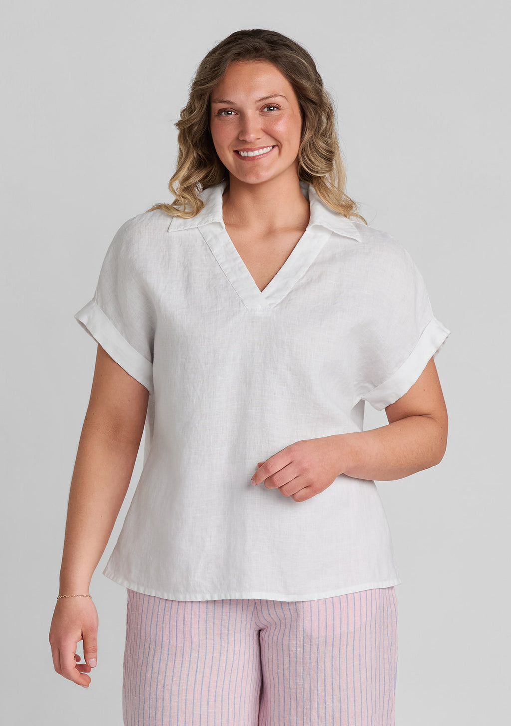 sport tee linen shirt white
