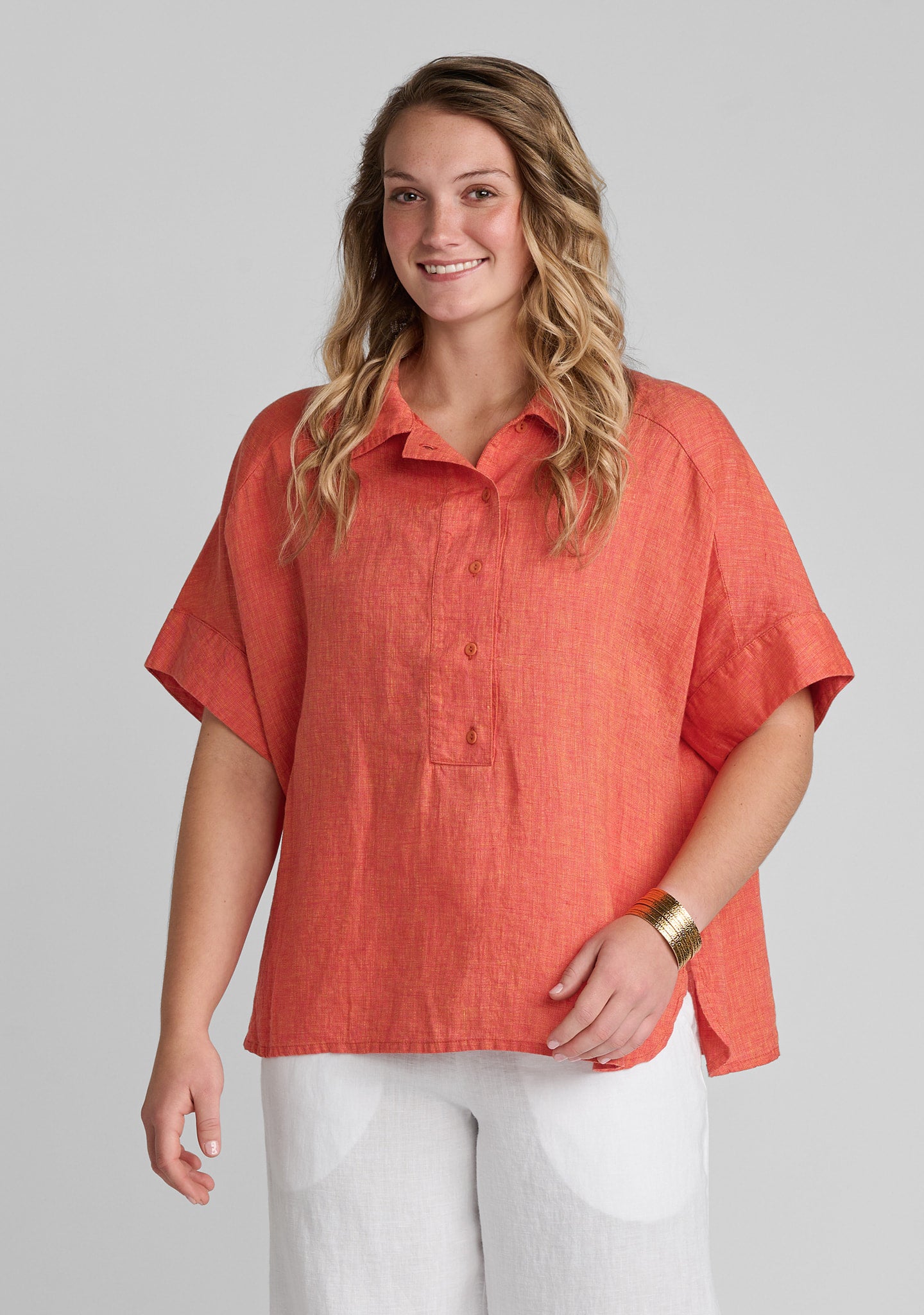 Sporty Shirt - Linen Pullover - Sun Yarn Dye