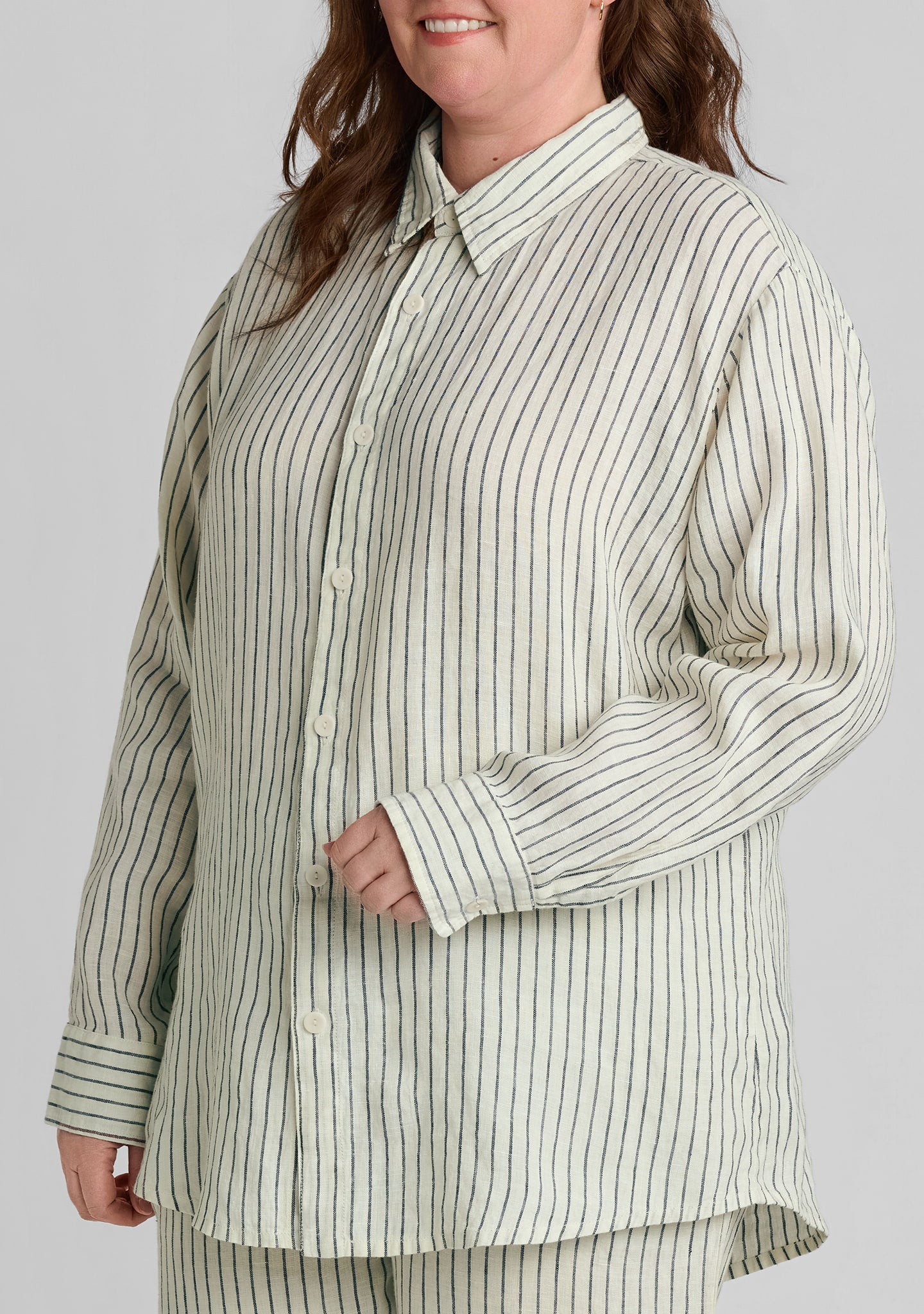 side view button down shirt in yellow