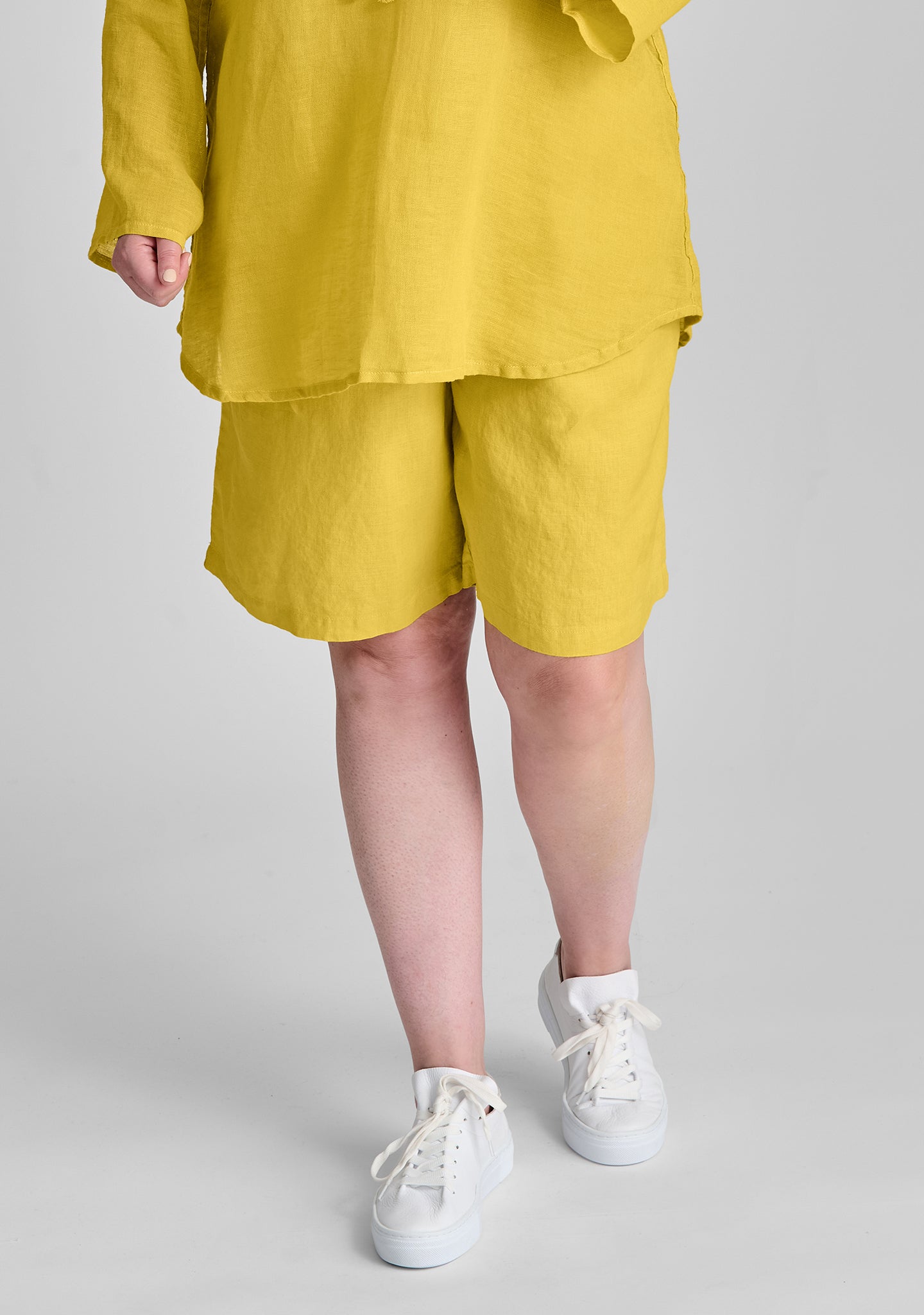 sun shorts linen shorts yellow