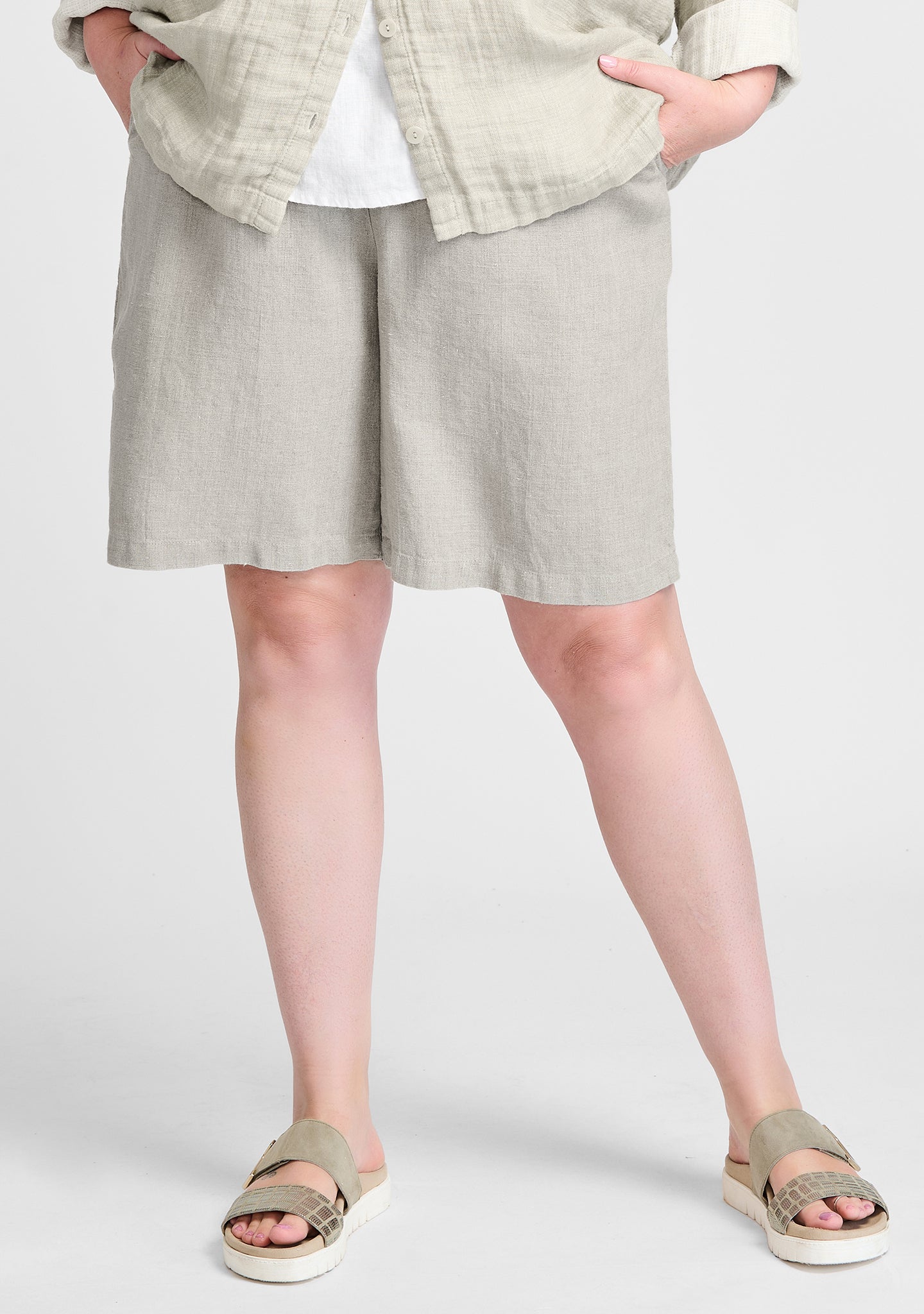 sun shorts linen shorts natural