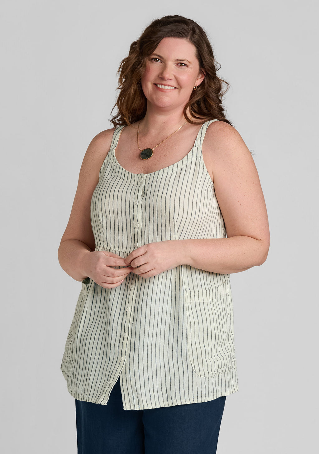 sun top sleeveless linen shirt yellow