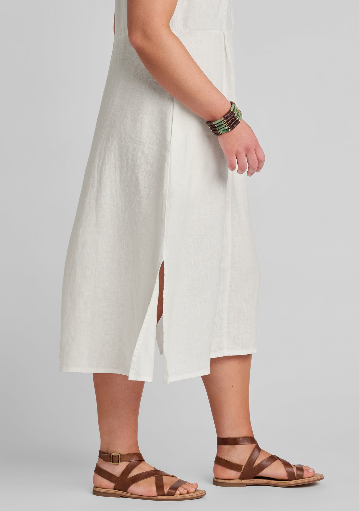 ankle length linen dress Maxi Linen Striped Dress Margo