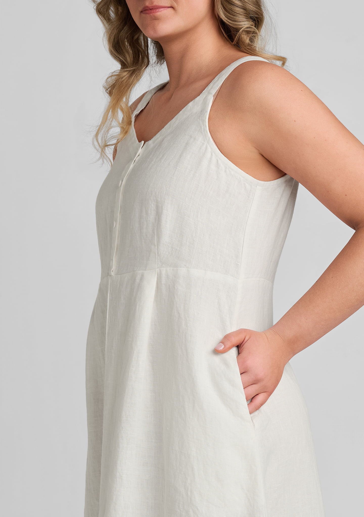 sundress sleeveless linen dress details