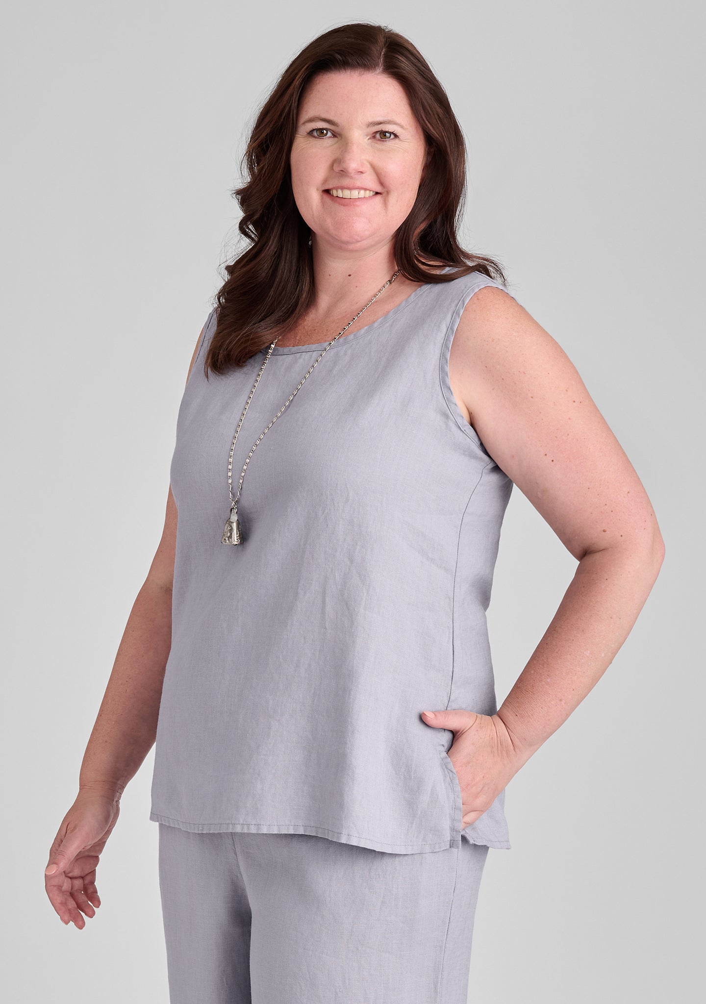 sunny tank linen tank top grey