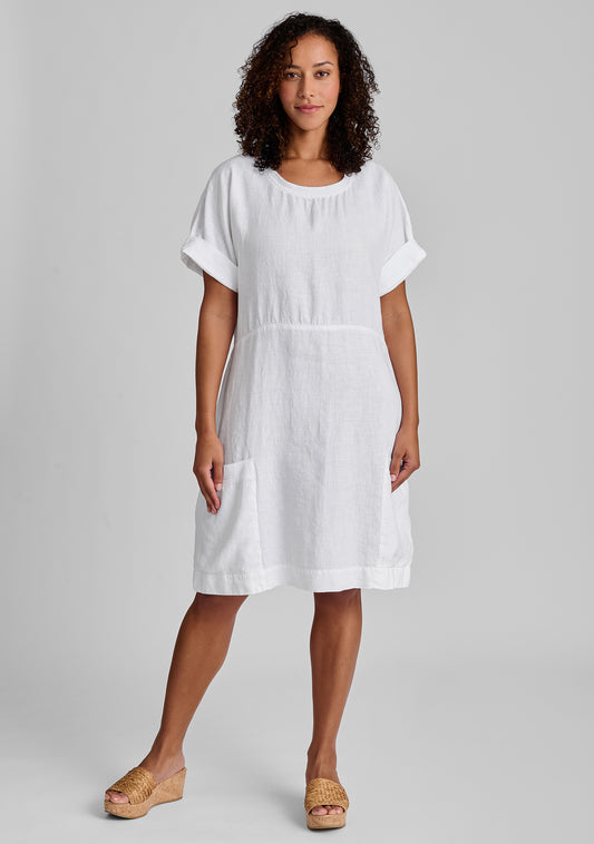 sunnyside dress linen dress white