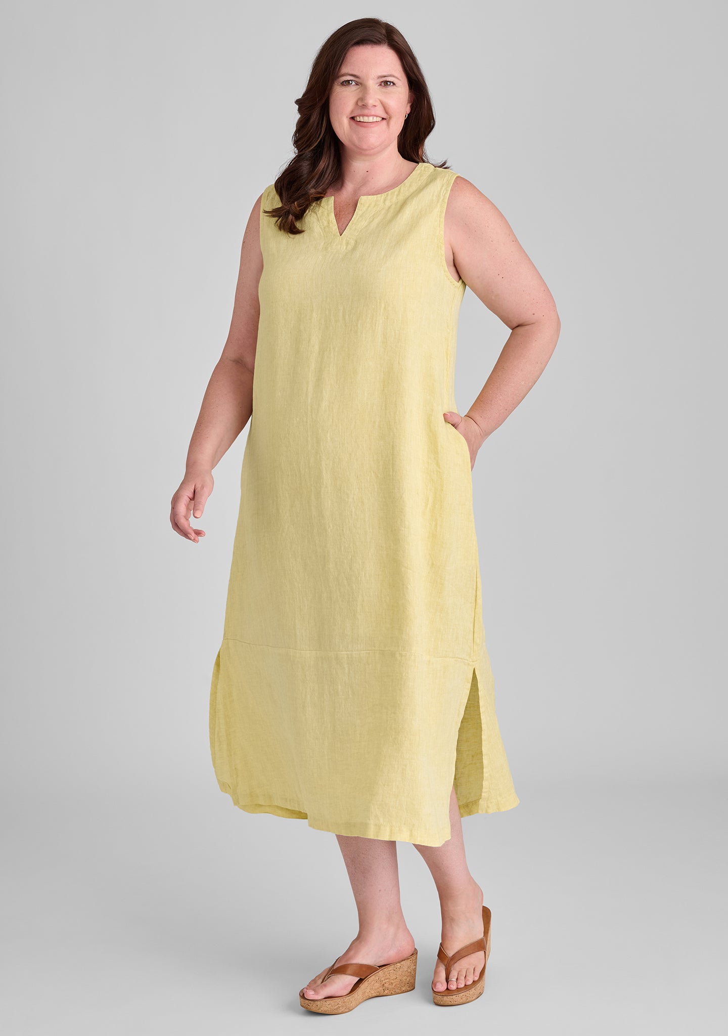 tahira dress linen dress yellow