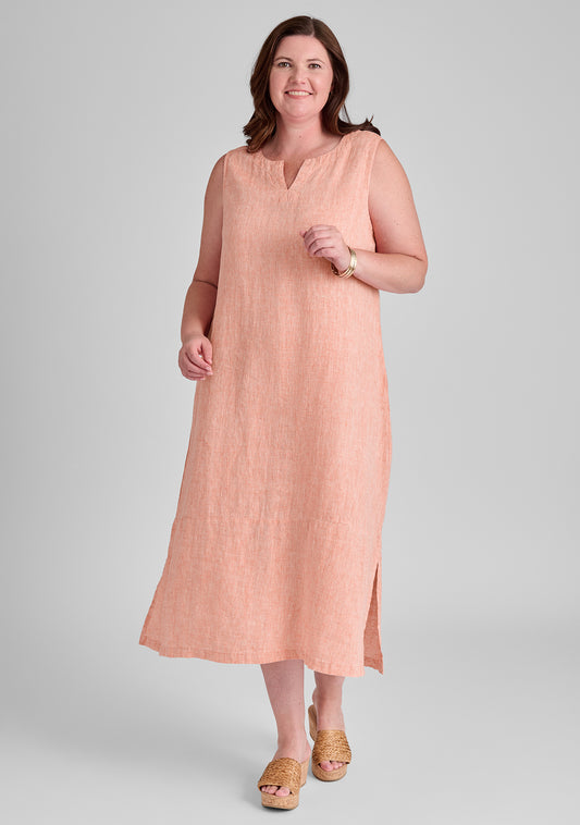 tahira dress linen dress orange