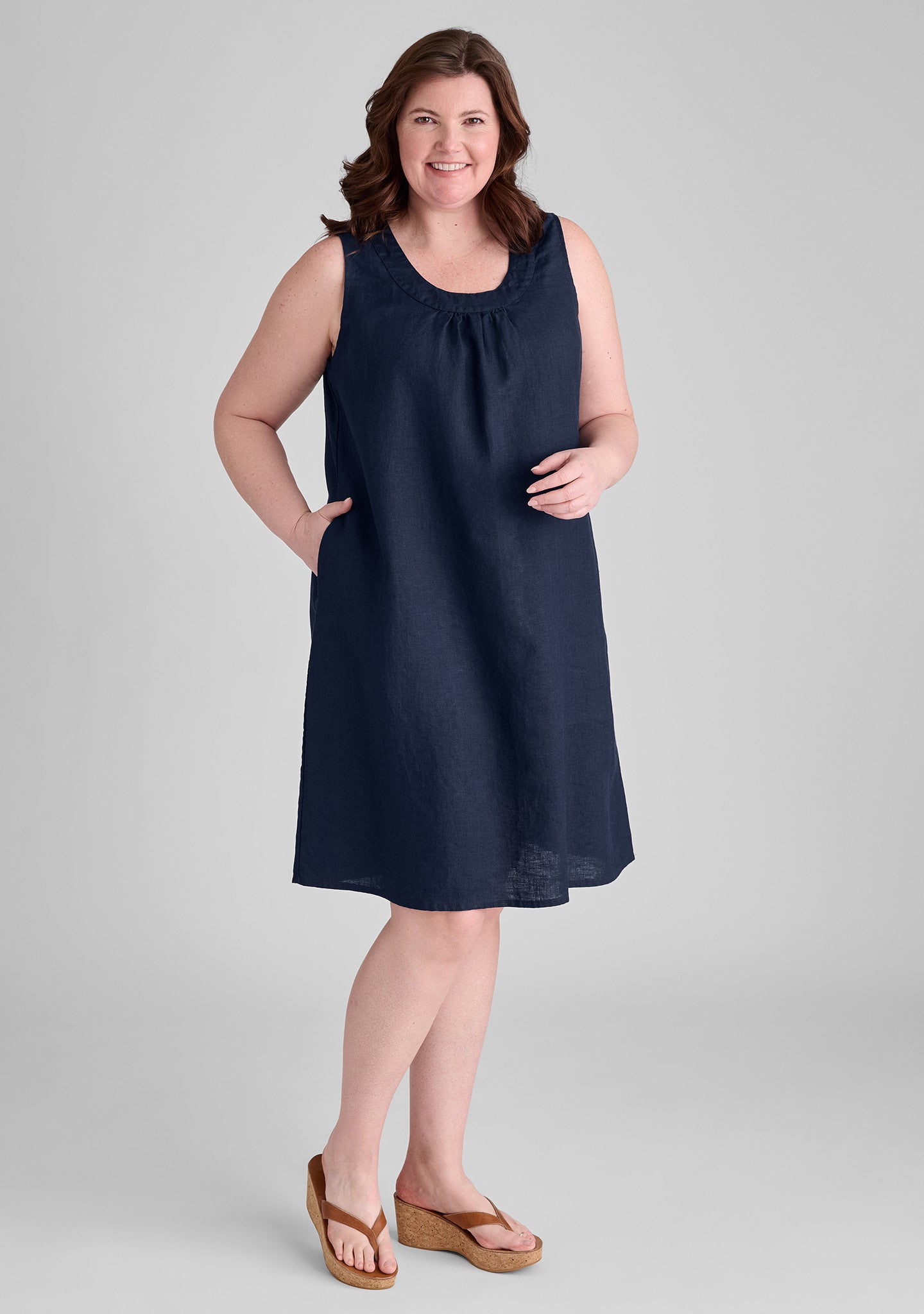 Tao Dress - Linen Shift Dress - FINAL SALE - Midnight