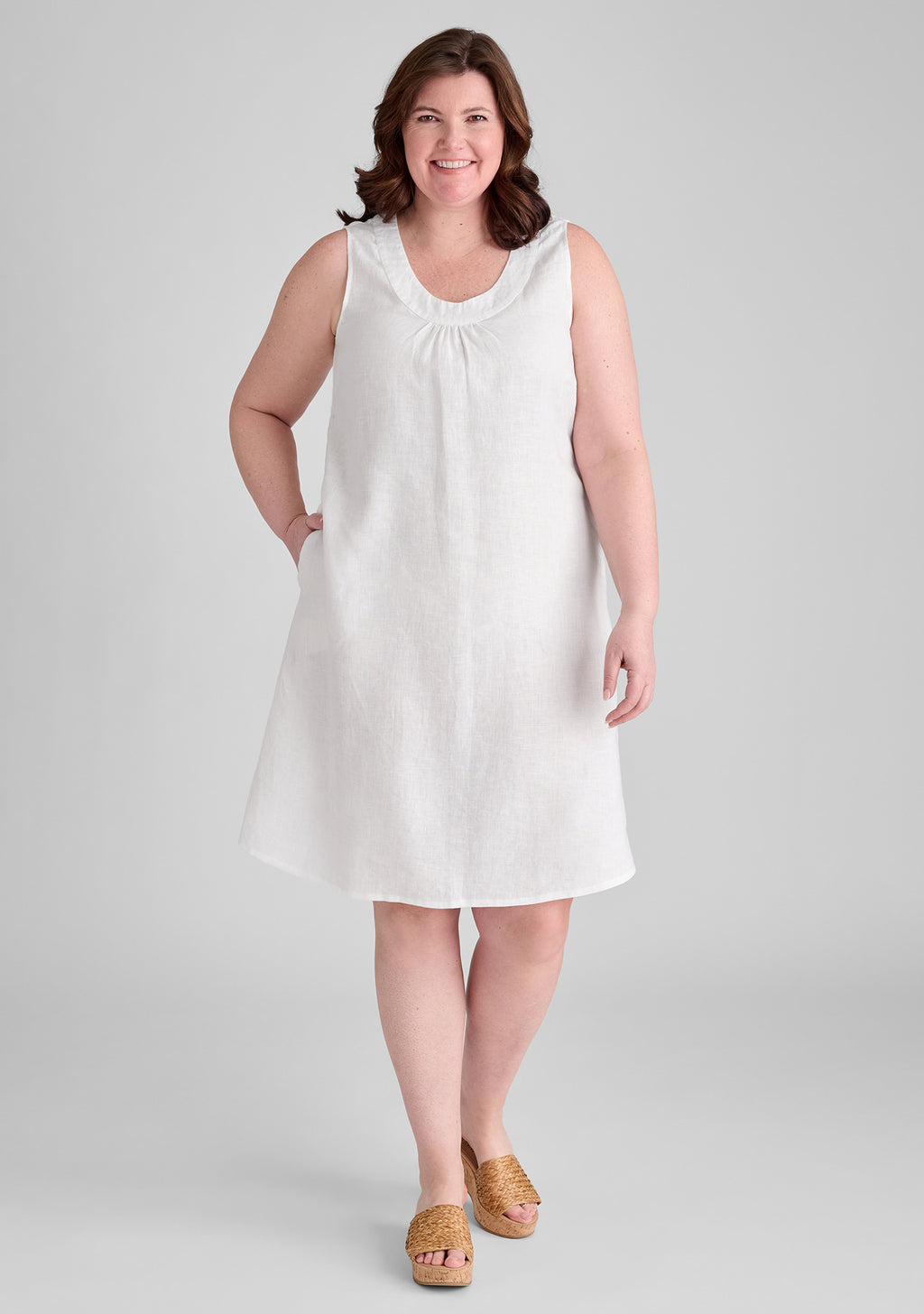 tao dress linen shift dress white