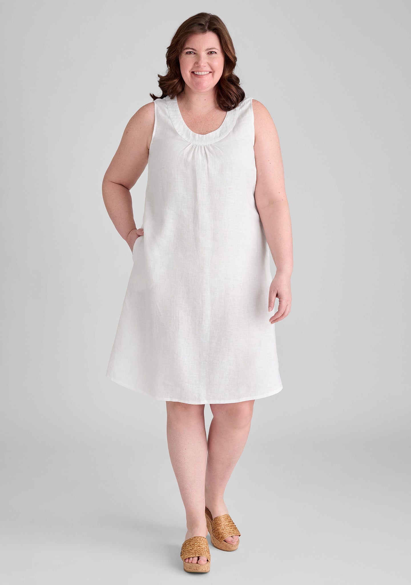 tao dress linen shift dress white