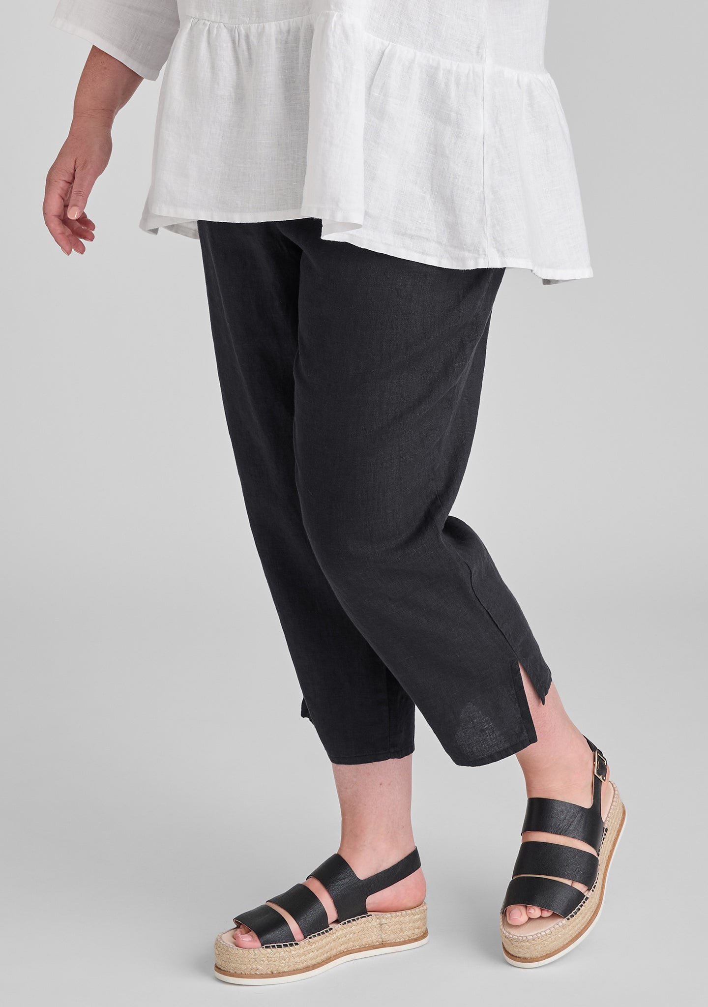 Tapered Pant - Linen Pants - FINAL SALE - Black