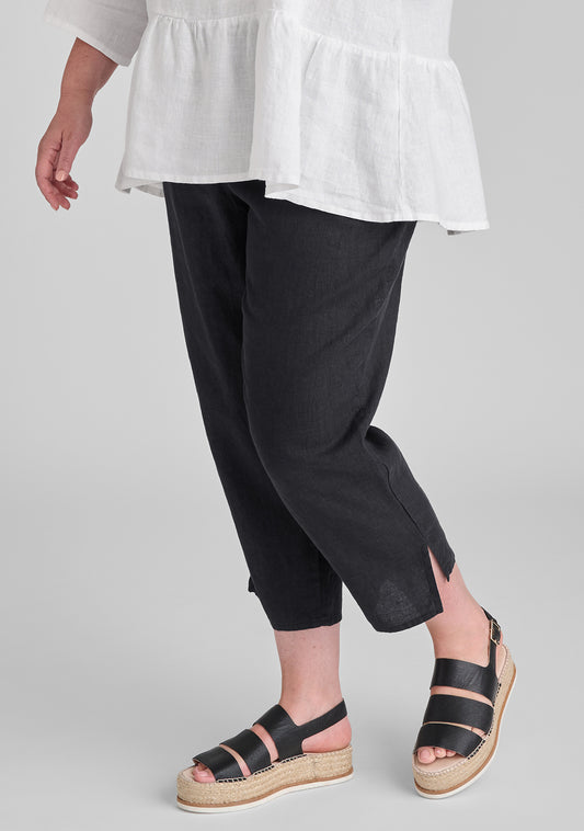 tapered pant linen pants black