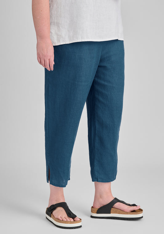 tapered pant linen pants blue