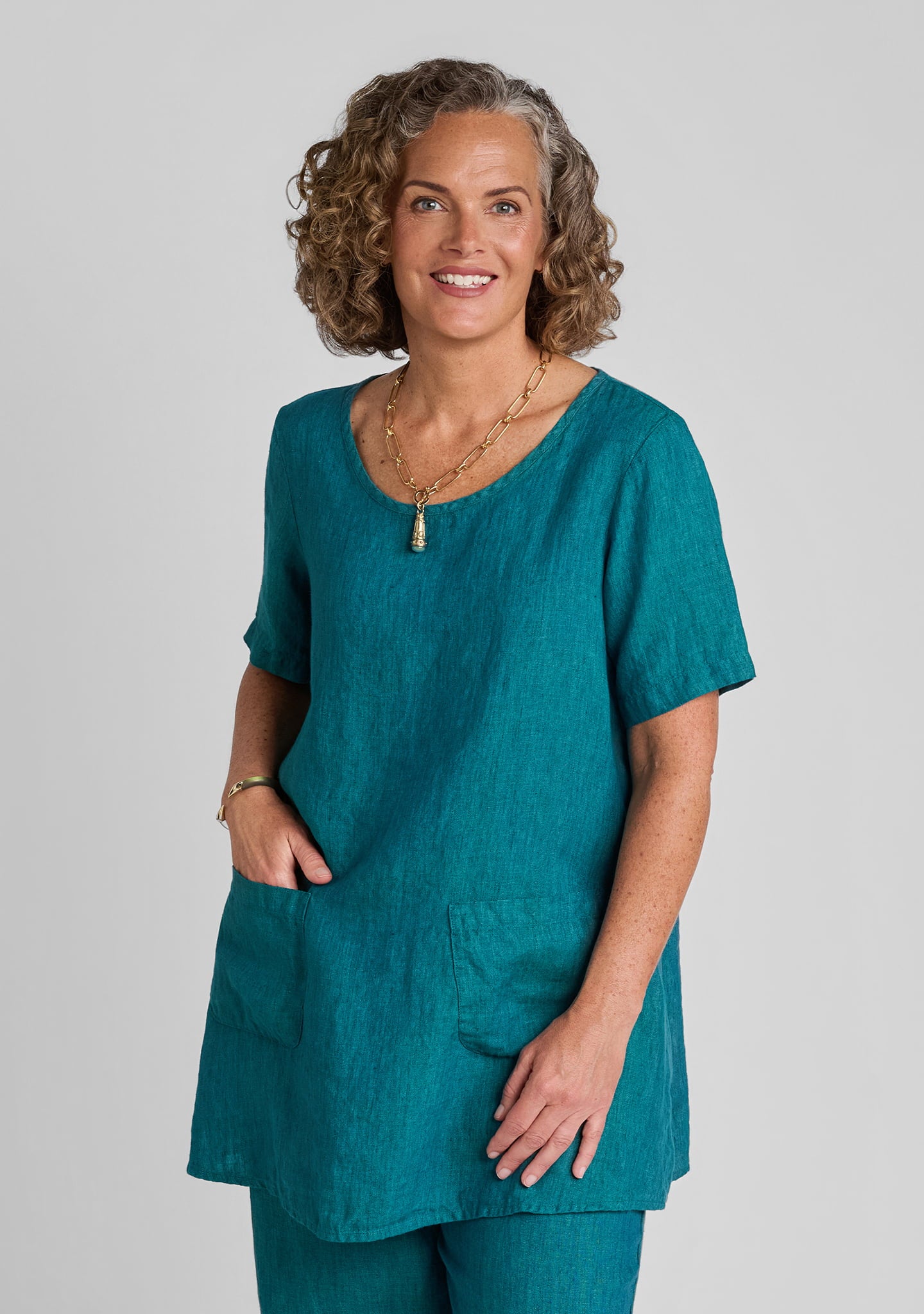 tee tunic linen t shirt green